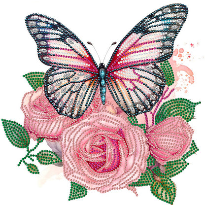 Flowers And Butterflies - Special Shaped Drill Diamond Painting 30*30CM