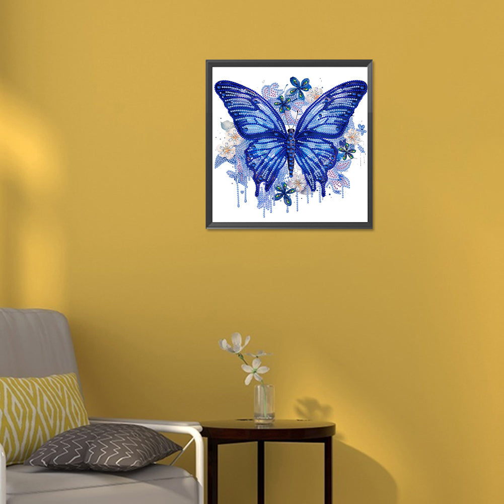 Flowers And Butterflies - Special Shaped Drill Diamond Painting 30*30CM