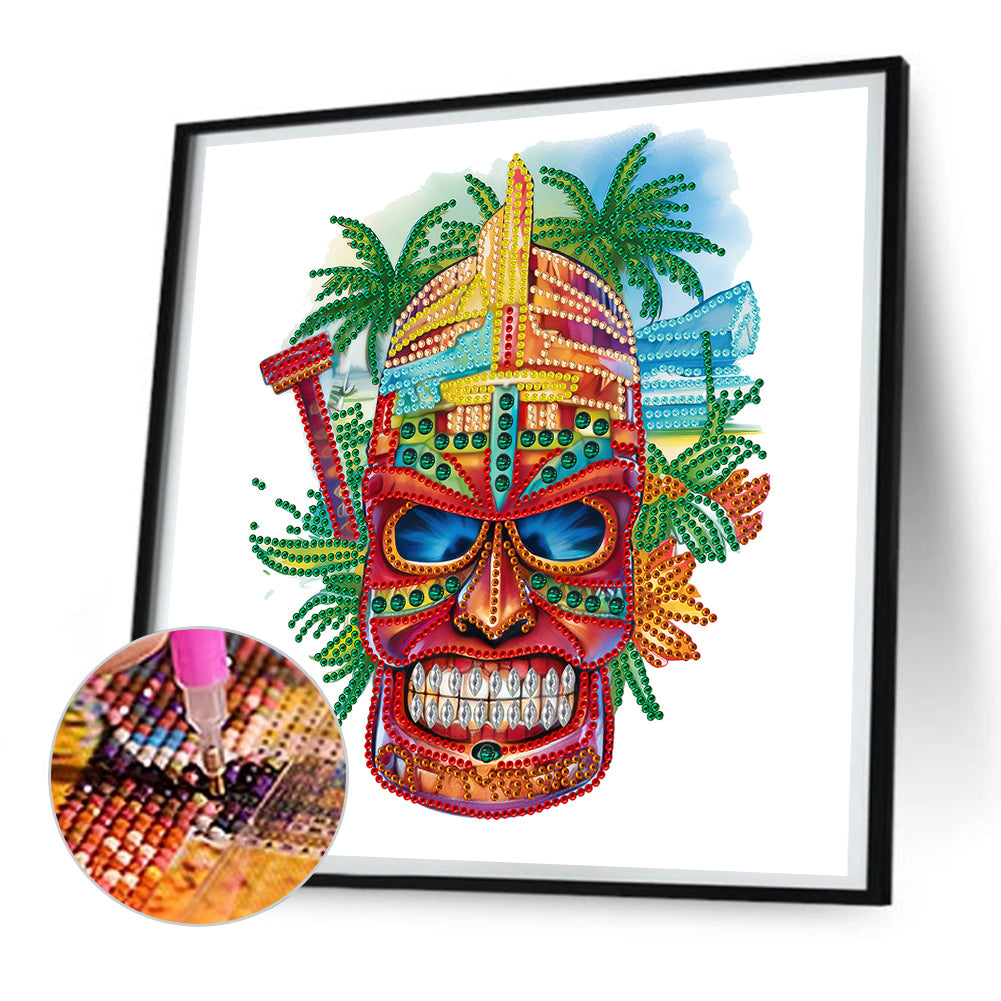 Hawaiian Tribal Tiki Mask - Special Shaped Drill Diamond Painting 30*30CM
