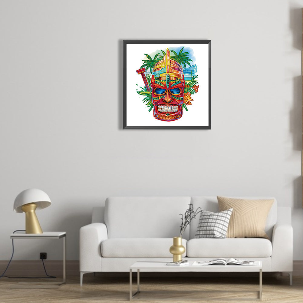 Hawaiian Tribal Tiki Mask - Special Shaped Drill Diamond Painting 30*30CM