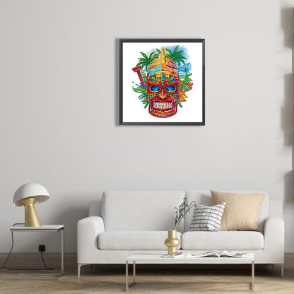 Hawaiian Tribal Tiki Mask - Special Shaped Drill Diamond Painting 30*30CM