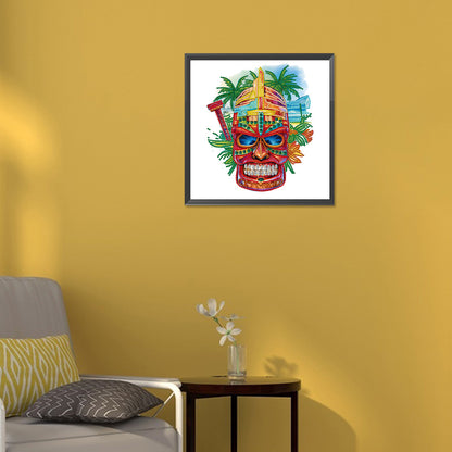 Hawaiian Tribal Tiki Mask - Special Shaped Drill Diamond Painting 30*30CM