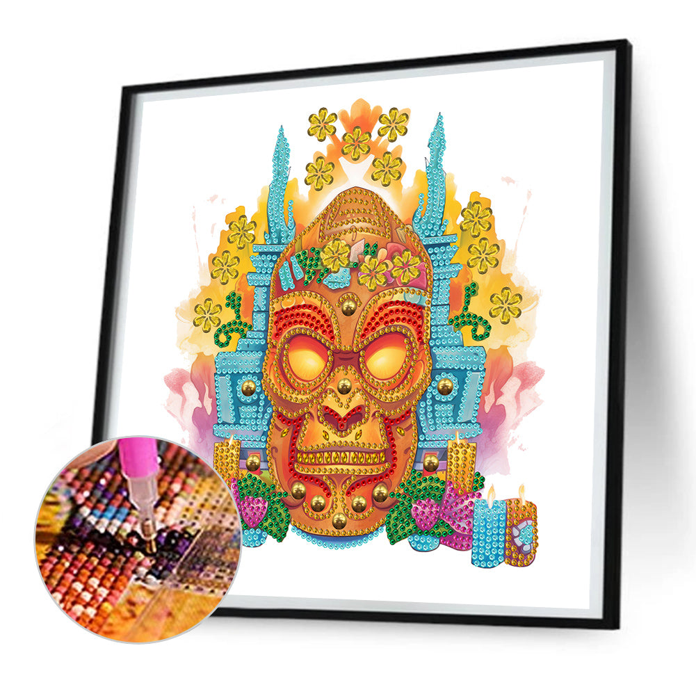 Hawaiian Tribal Tiki Mask - Special Shaped Drill Diamond Painting 30*30CM