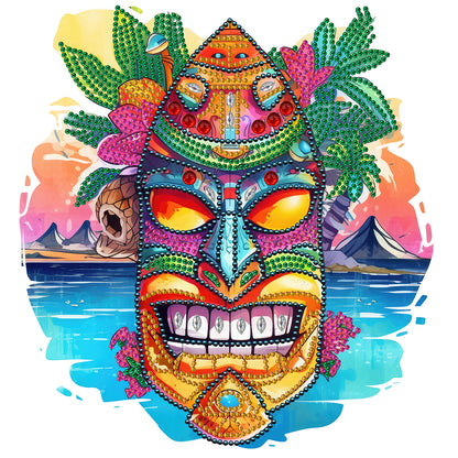 Hawaiian Tribal Tiki Mask - Special Shaped Drill Diamond Painting 30*30CM