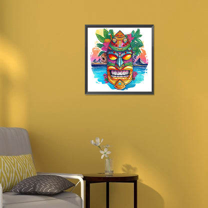 Hawaiian Tribal Tiki Mask - Special Shaped Drill Diamond Painting 30*30CM