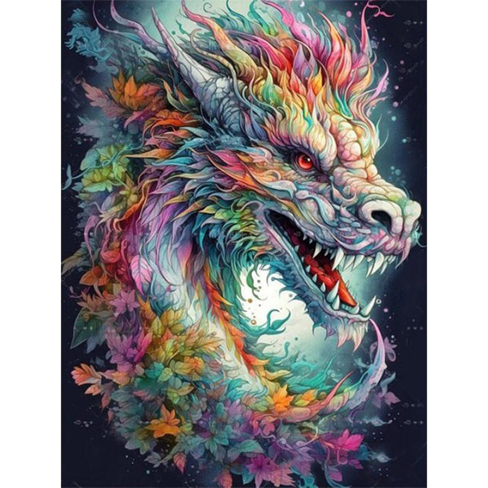 Colorful Dragon - 11CT Stamped Cross Stitch 50*65CM