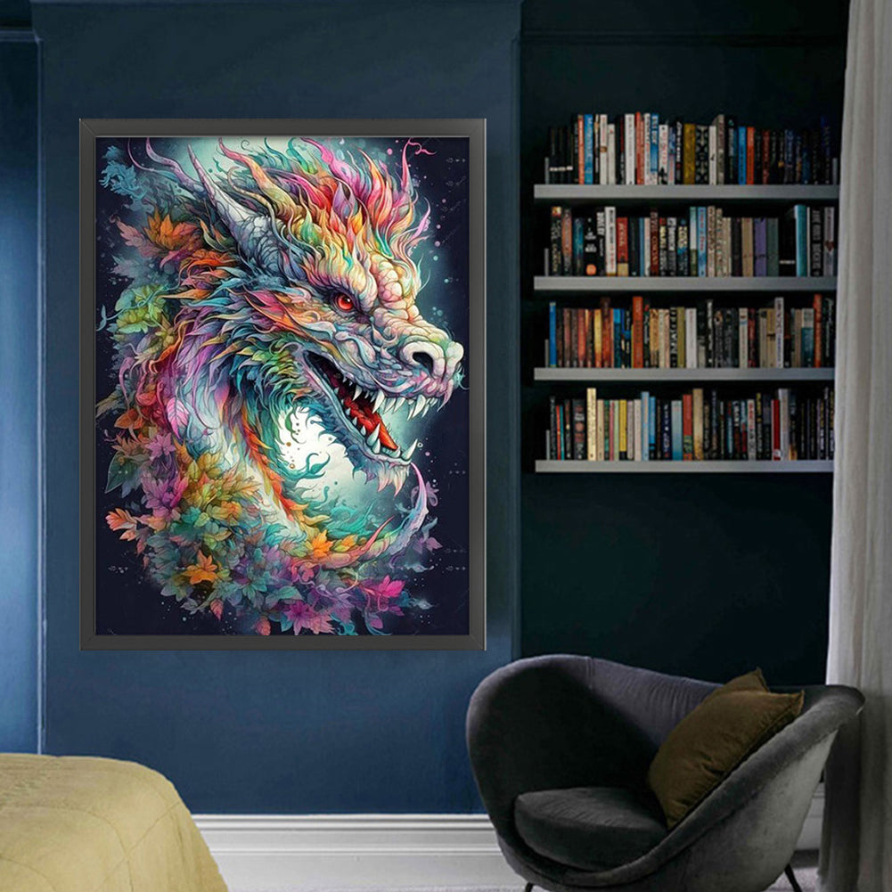 Colorful Dragon - 11CT Stamped Cross Stitch 50*65CM