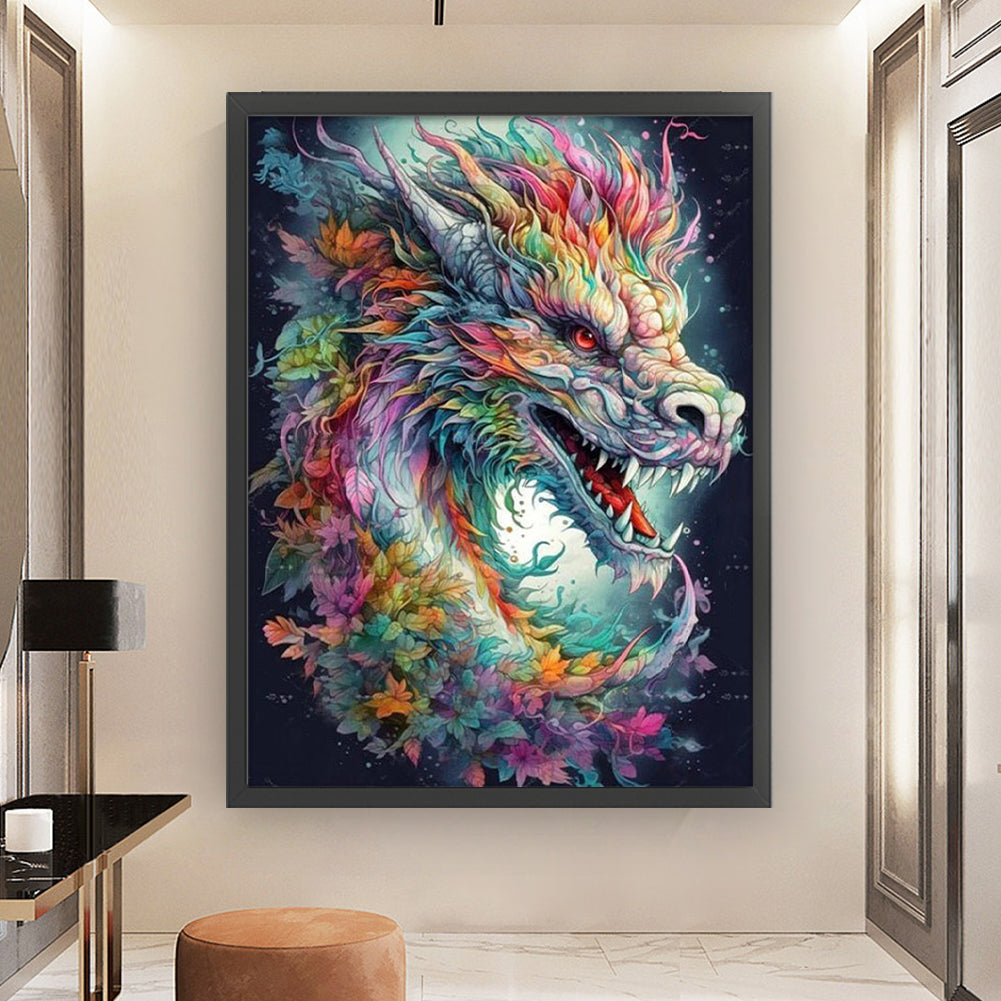 Colorful Dragon - 11CT Stamped Cross Stitch 50*65CM