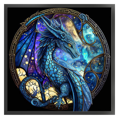Glass Painting-Dragon - 11CT Stamped Cross Stitch 40*40CM