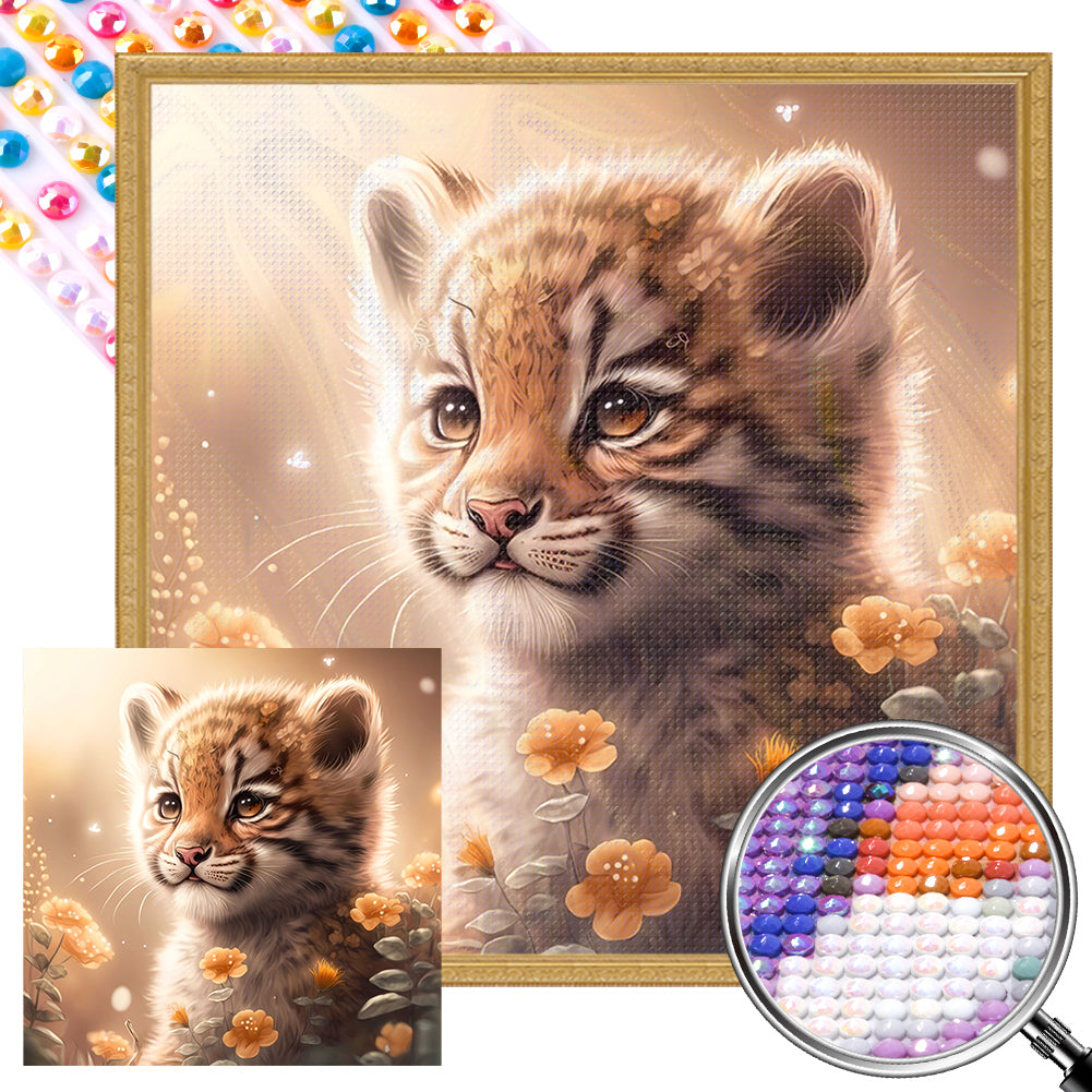 Little Tiger - Full AB Round Drill Diamond Painting 40*40CM