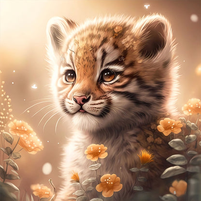 Little Tiger - Full AB Round Drill Diamond Painting 40*40CM