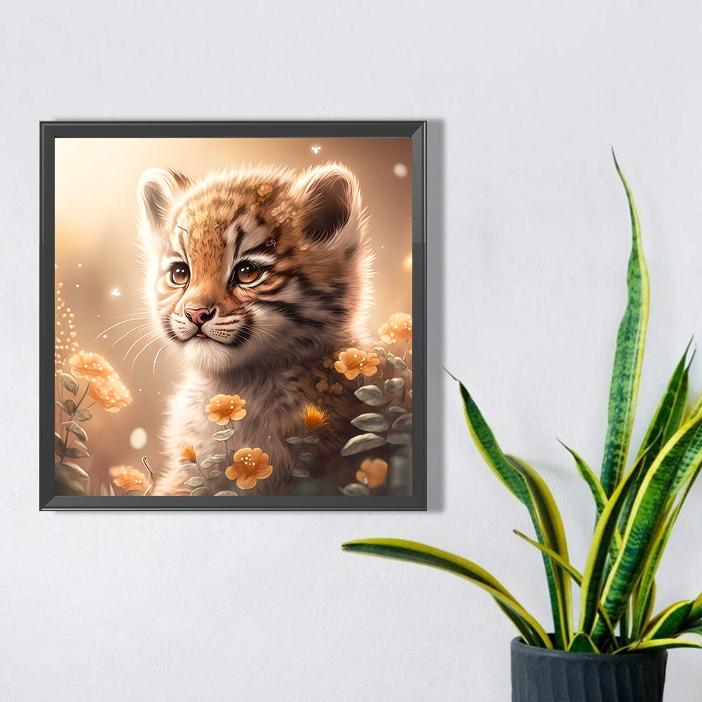 Little Tiger - Full AB Round Drill Diamond Painting 40*40CM