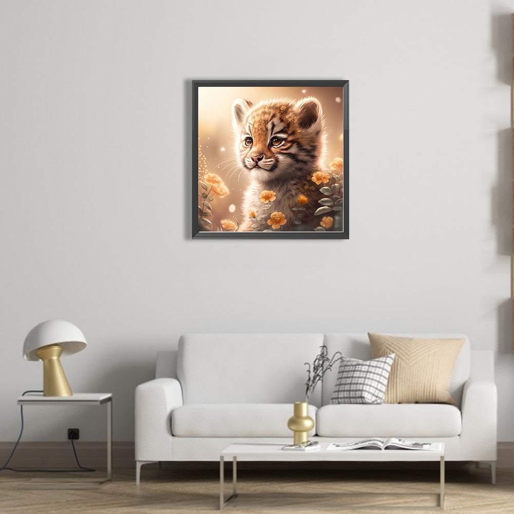 Little Tiger - Full AB Round Drill Diamond Painting 40*40CM