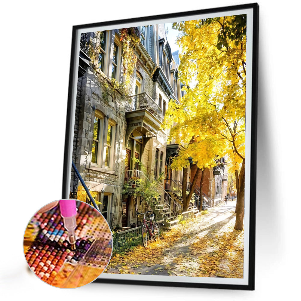 Building Street View - Full AB Round Drill Diamond Painting 40*50CM