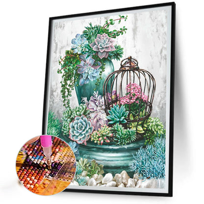 Succulent Plants - Full AB Round Drill Diamond Painting 40*50CM