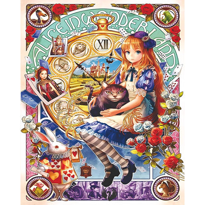 Alice In Wonderland Tea Party - Full AB Round Drill Diamond Painting 40*50CM