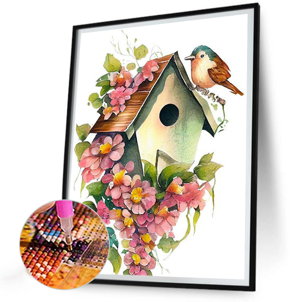 Bird House - Full Round Drill Diamond Painting 30*40CM