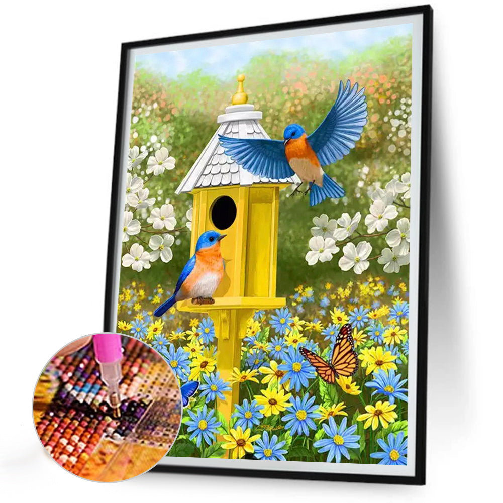 Bird House - Full Round Drill Diamond Painting 30*40CM