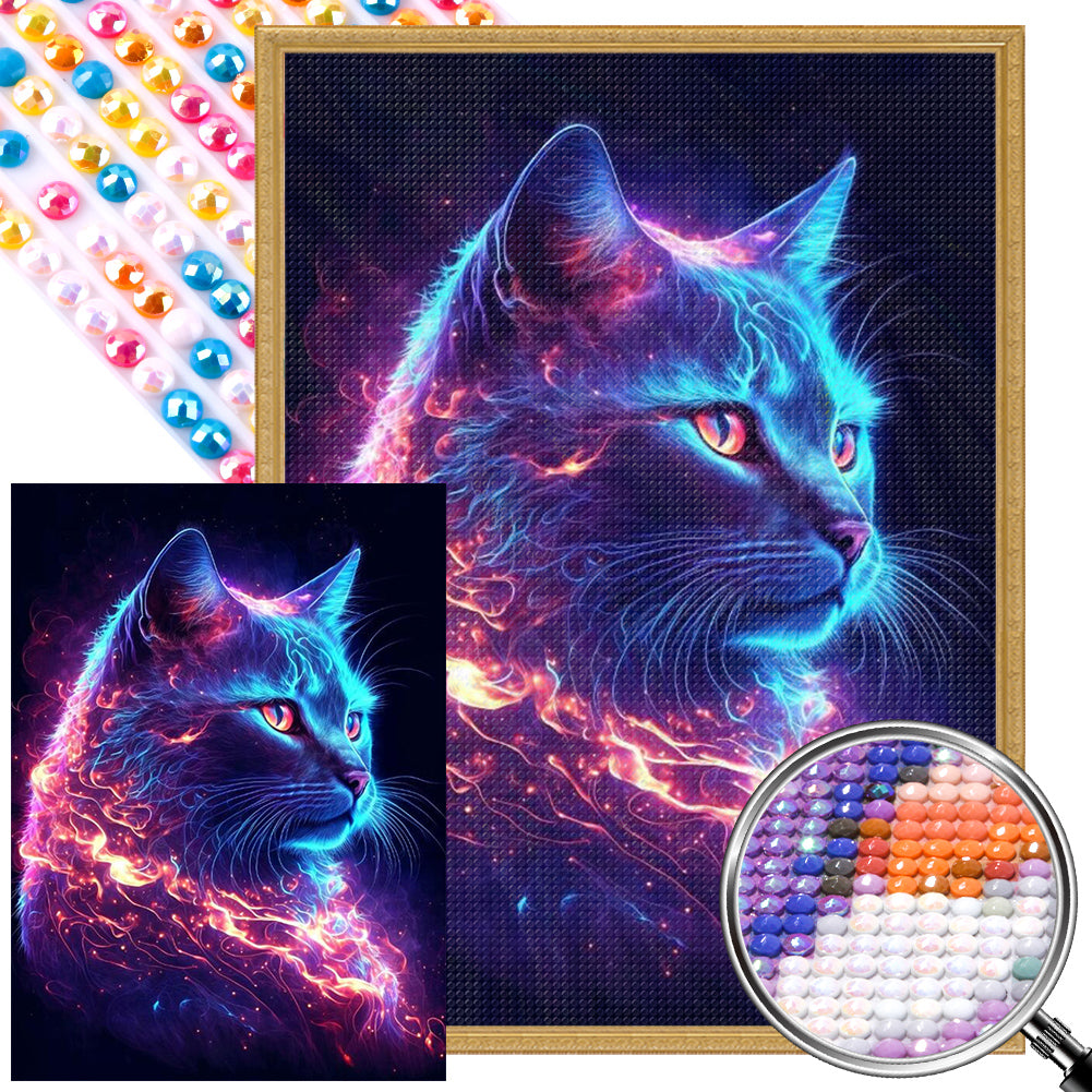 Star Cat - Full AB Round Drill Diamond Painting 40*55CM