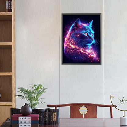 Star Cat - Full AB Round Drill Diamond Painting 40*55CM