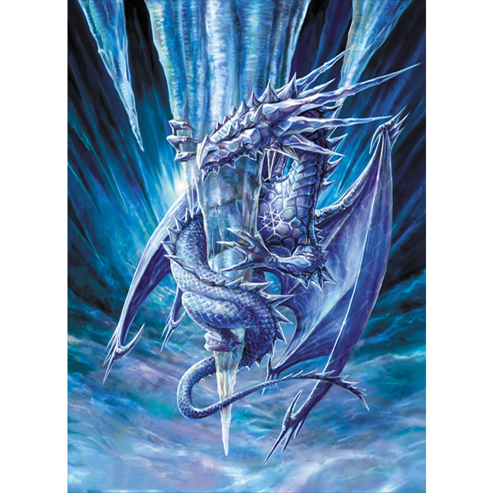 Dragon On Ice - Full AB Round Drill Diamond Painting 40*55CM