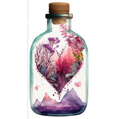 Love Flowers In Bottle - 11CT Stamped Cross Stitch 35*65CM