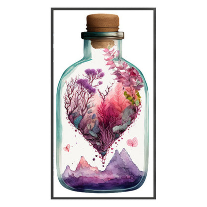 Love Flowers In Bottle - 11CT Stamped Cross Stitch 35*65CM