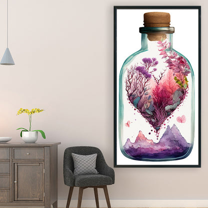 Love Flowers In Bottle - 11CT Stamped Cross Stitch 35*65CM