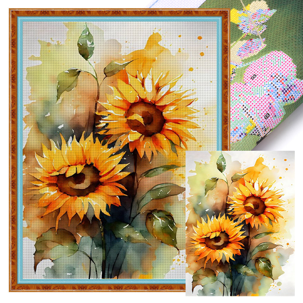 Sunflower - 11CT Stamped Cross Stitch 40*55CM