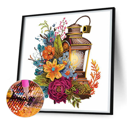 Lamp In Flower - Special Shaped Drill Diamond Painting 30*30CM