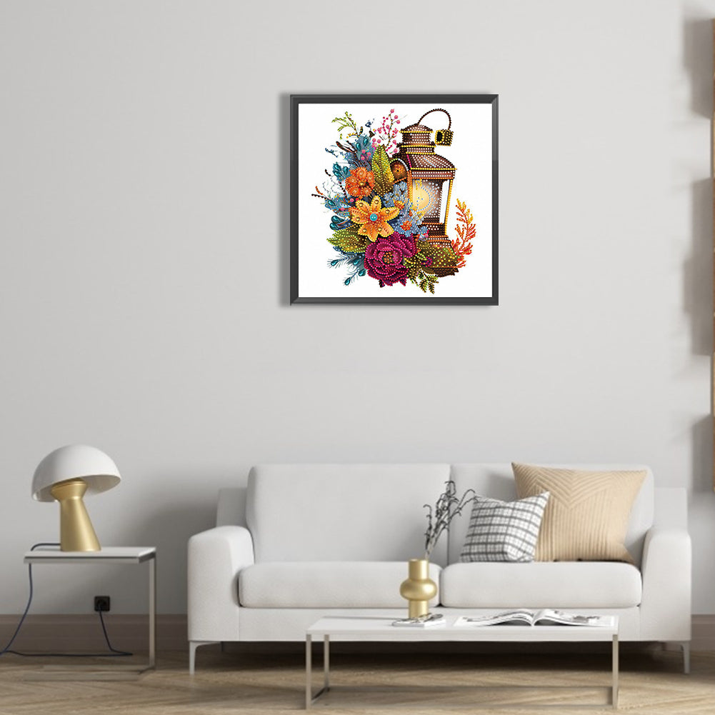 Lamp In Flower - Special Shaped Drill Diamond Painting 30*30CM