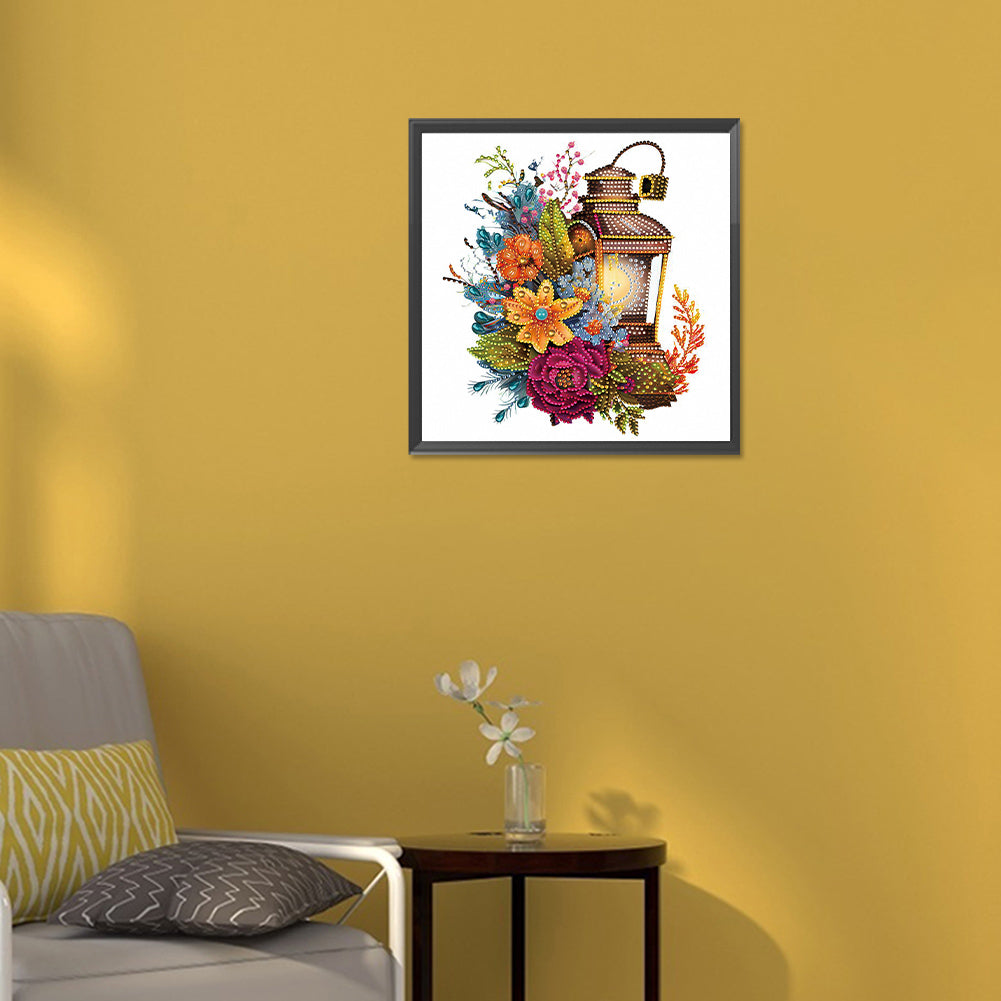 Lamp In Flower - Special Shaped Drill Diamond Painting 30*30CM