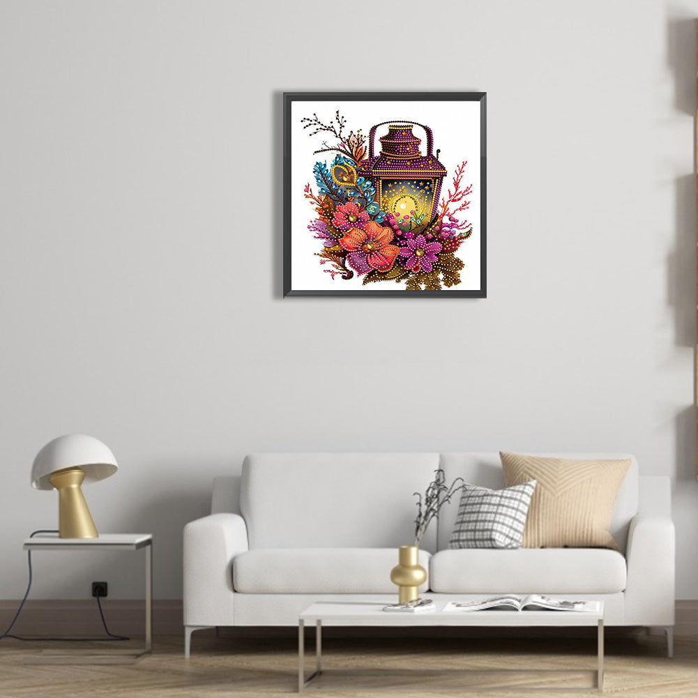 Lights On Flowers - Special Shaped Drill Diamond Painting 30*30CM