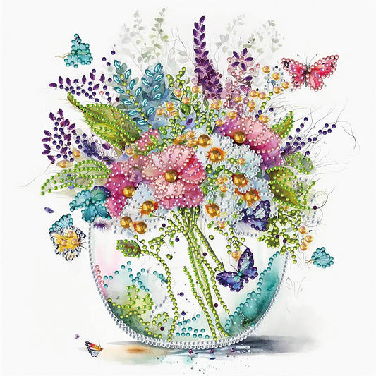 Blue Green Vase -  Special Shaped Drill Diamond Painting 30*30CM