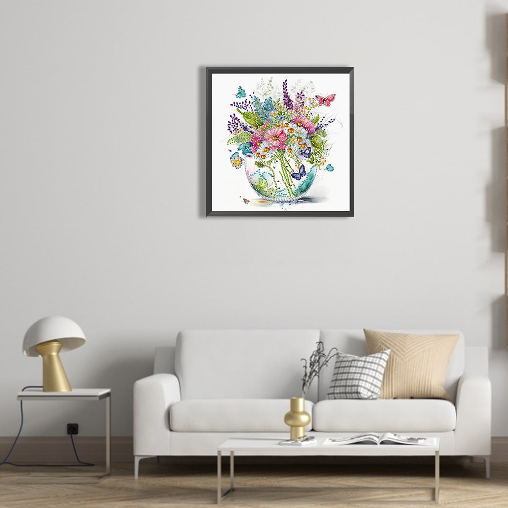 Blue Green Vase -  Special Shaped Drill Diamond Painting 30*30CM