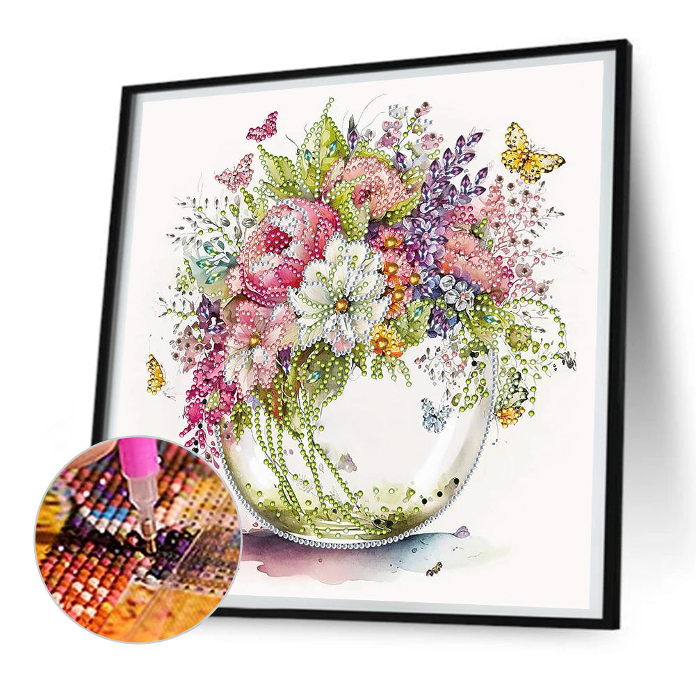 Yellow Green Vase - Special Shaped Drill Diamond Painting 30*30CM