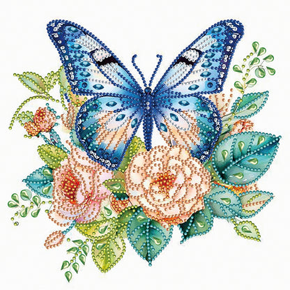 Blue Butterfly - Special Shaped Drill Diamond Painting 30*30CM