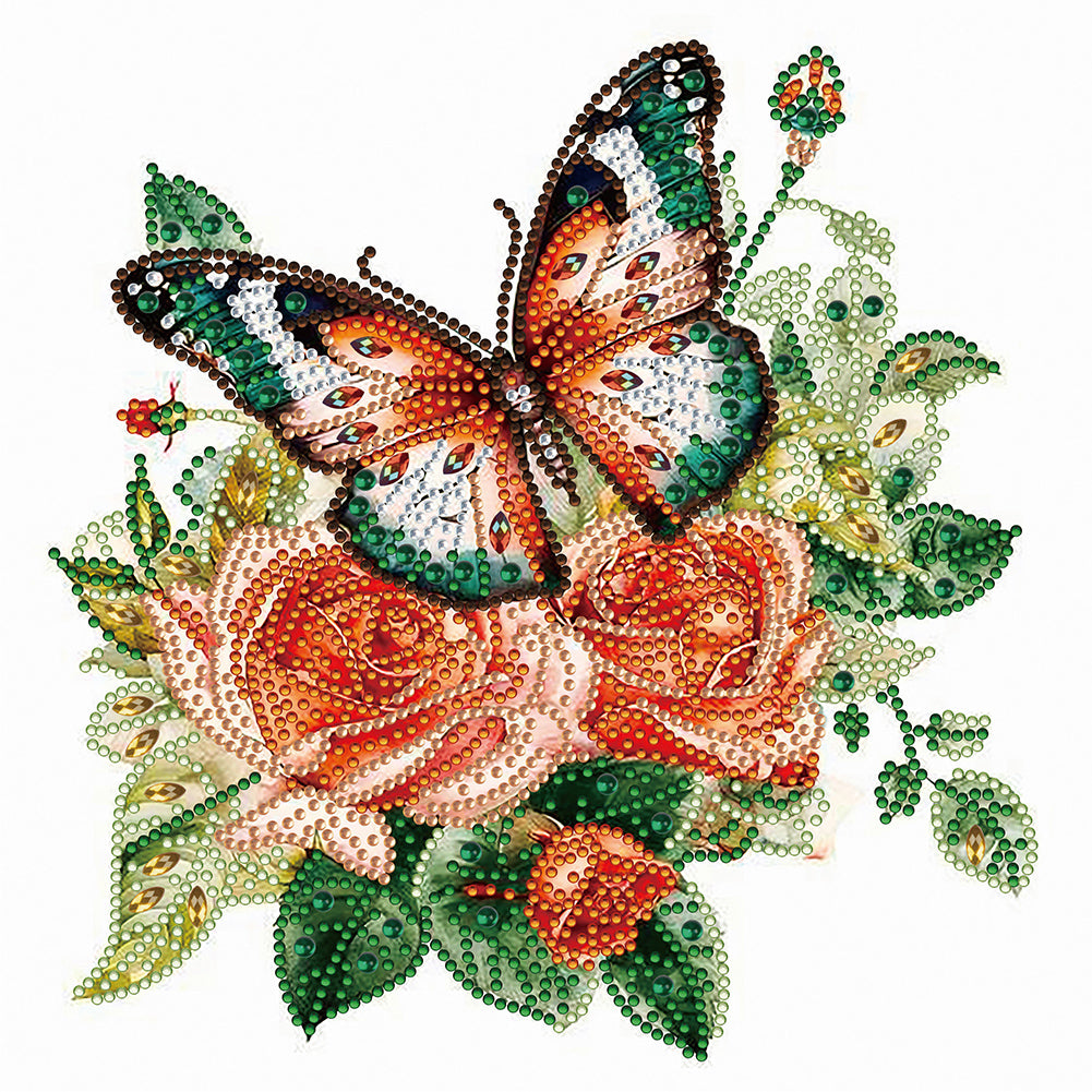 Green Butterfly - Special Shaped Drill Diamond Painting 30*30CM