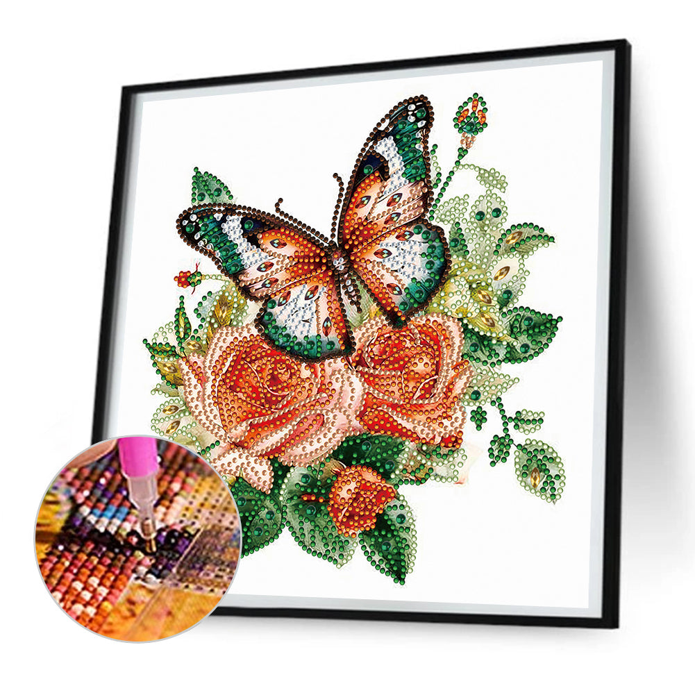 Green Butterfly - Special Shaped Drill Diamond Painting 30*30CM