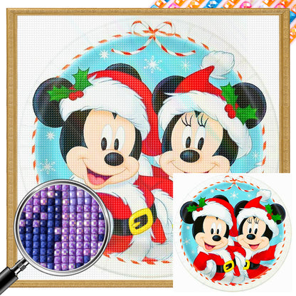 Christmas Mickey And Minnie - Full AB Square Drill Diamond Painting 30*30CM