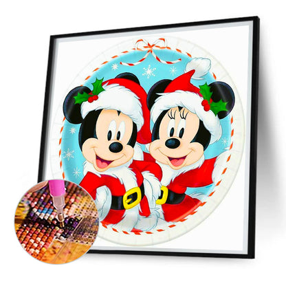 Christmas Mickey And Minnie - Full AB Square Drill Diamond Painting 30*30CM