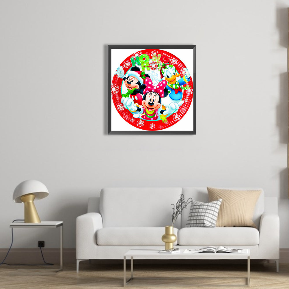 Christmas Mickey Mouse - Full AB Square Drill Diamond Painting 30*30CM