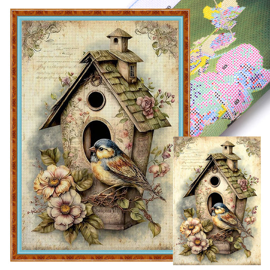 Retro Poster - Bird'S Nest - 11CT Stamped Cross Stitch 40*60CM