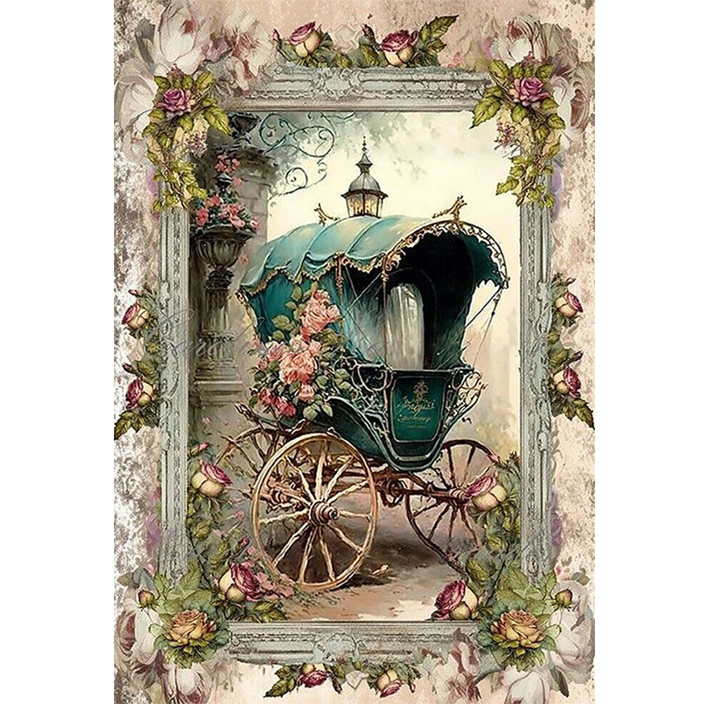 Retro Poster - Carriage - 11CT Stamped Cross Stitch 40*60CM