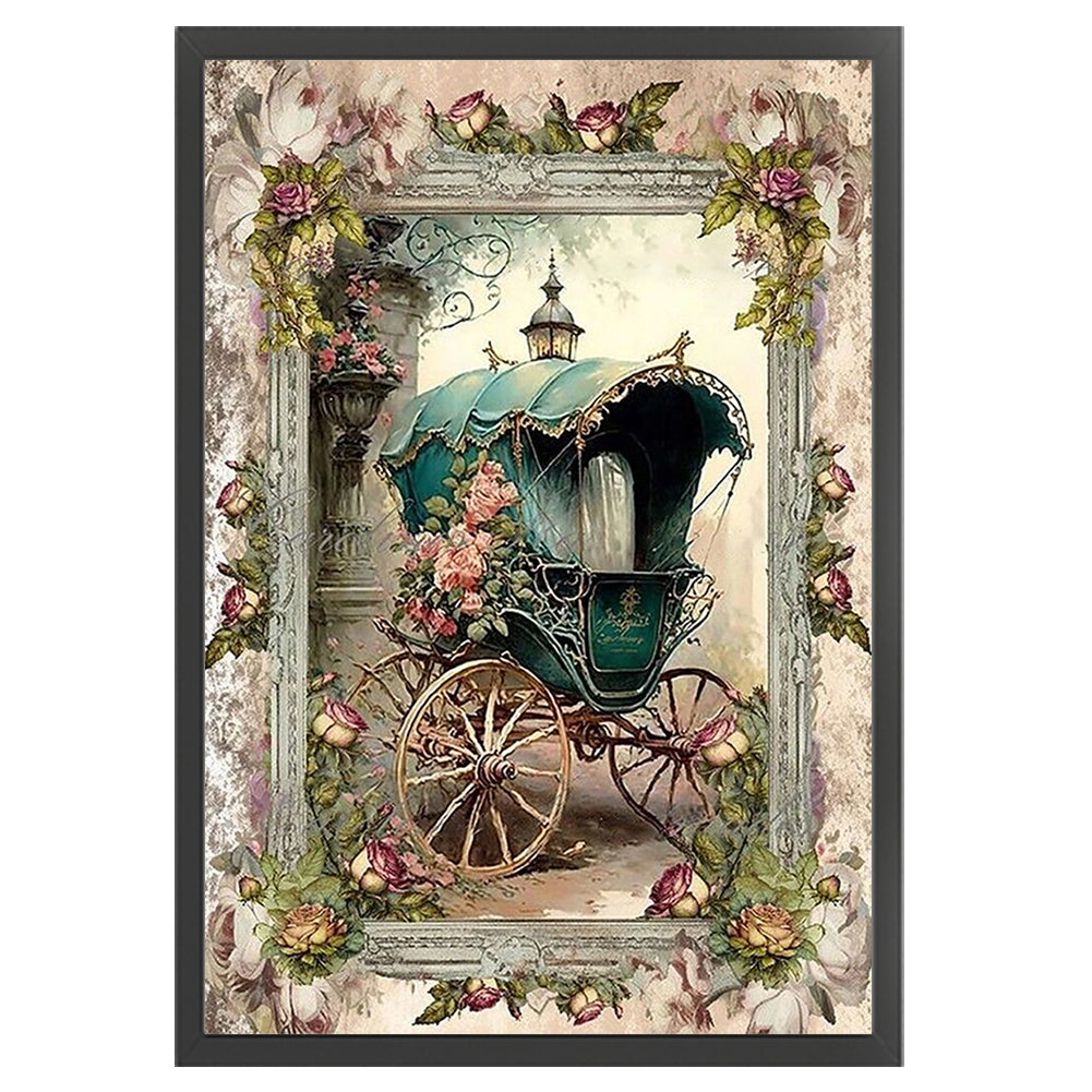 Retro Poster - Carriage - 11CT Stamped Cross Stitch 40*60CM