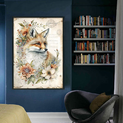 Retro Poster - Fox - 11CT Stamped Cross Stitch 40*60CM