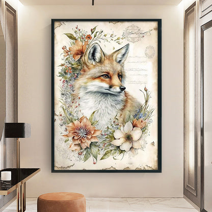 Retro Poster - Fox - 11CT Stamped Cross Stitch 40*60CM