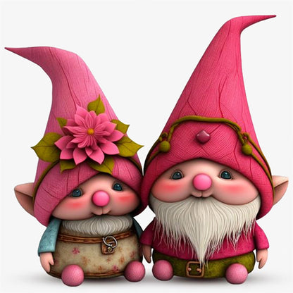 Pink Gnome - Full Round Drill Diamond Painting 30*30CM