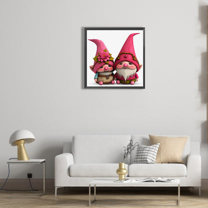 Pink Gnome - Full Round Drill Diamond Painting 30*30CM