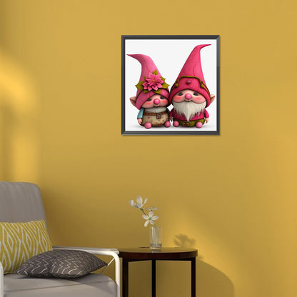Pink Gnome - Full Round Drill Diamond Painting 30*30CM